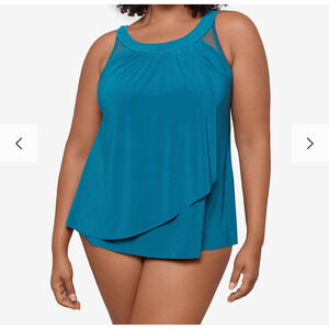 Miraclesuit Plus Size Ursula Tankini Top Size 14DD, underwire bra, slimming